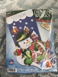 Felt Embroidery Kit Design Works Snowman & Cardinals Christmas Stocking #DW5231. Fixed Price $28.99.