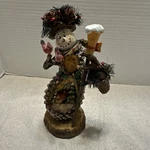 Stunning Pinecone Snowman Figure Figurine By Roman Inc Winter Scene Cardinal. Fixed Price $20.00.