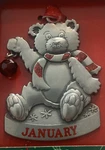 Gloria Duchin Ornament January Bear Birthstone U.s.a. Pewter Red Garnet Holiday. Fixed Price $14.99.