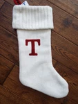Wondershop White Knit Monogram Christmas Stocking Red Initial Letter 18". Fixed Price $9.99.