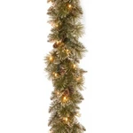 National Tree Company 9-FOOT Glittery Bristle Pine Garland W/ Clear Lights. Fixed Price $66.45.