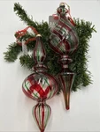Raz Imports Christmas 9.75" Tricolor Spiral Finial Ornaments New Beautiful Glass. Fixed Price $28.99.