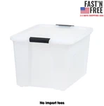 Iris Usa, 60 Quart Stack & Pull Plastic Storage Box With Buckles, Pearl. Fixed Price $11.12.