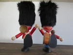 Set Of 2 Vintage Wooden Soldier Figurines - Beefeater Queens Guard British. Fixed Price $49.99.