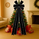 Black 71X24 Inch Velvet Bow Giant Christmas Tree Topper Extra Large Wreath. Fixed Price $33.19.