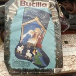 1991 Bucilla Christmas Holy Nativity 18 Felt Stocking #82825. Fixed Price $45.00.