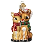 Old World Christmas - Rudolph And Clarice Ornament 44204. Fixed Price $24.99.
