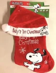 Peanuts Snoopy Baby's First Christmas Stocking Holiday Red Hat Gift Set New AA89. Fixed Price $11.99.