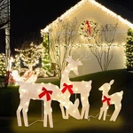 Northlight SET-3 Glittered Doe Fawn Christmas Holiday Reindeer White. Fixed Price $69.95.
