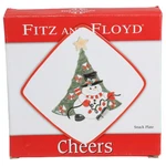 2007 Fitz & Floyd Cheers Christmas Tree Lights Snowman Snack Canape Plate, 8.5. Fixed Price $39.95.