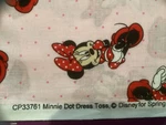 Minnie Mouse Pink Polka Cotton Fabric By The Yard. Fixed Price $10.99.
