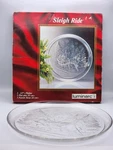 Luminarc Sleigh Ride Christmas 13" Embossed Platter Plate Holiday Glass France. Fixed Price $19.88.