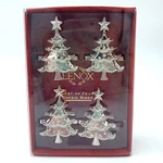 Lenox Holiday Noel Set Of 4 Silvertone Christmas Tree Napkin Rings 7170-SIL. Fixed Price $24.99.