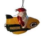 Green Bay Packers Nfl Ornament Santa In Rocket Ship 5.5L X 3.5"H. Fixed Price $12.00.