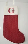 Nicholas Square Christmas Stocking Red Cable Knit Monogram "G"/23" Kohls. Fixed Price $8.48.