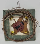 Hanna's Handiworks Wood Metal Ladybug Flowers Hanging Wall Art 6"X6". Fixed Price $12.99.