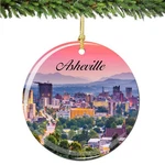 Asheville North Carolina Christmas Ornament Porcelain Double Sided 2.75 Mutli. Fixed Price $28.99.