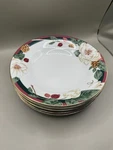 Vtg Tienshan Magnolia Bowl Set Of 5 8 Fine China Soup Holiday Flower Pine Cone. Fixed Price $22.87.