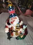 6", North Pole Trading.world.santa England.gb.glass Christmas Tree Ornament. Fixed Price $18.95.