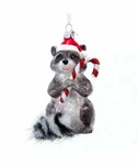 Noble Gems Raccoon Glass Christmas Ornament, 4.25" Tall, By Kurt Adler. Fixed Price $19.95.