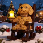 Christmas Dog Solar Garden Statues With Lights,outdoor Decoration Figu. Fixed Price $31.93.