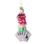 Kurt Adler Glass Casino Poker Gambling Dice Cards 5.5" Christmas Ornament Vegas. Fixed Price $5.13.