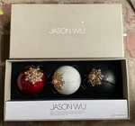 Jason Wu Designer Glass Ornaments Christmas Balls Holiday Set Of 3 See Pics. Fixed Price $24.95.