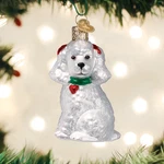 White Poodle Dog Blown Glass Tree Ornament By Old World Christmas. Fixed Price $19.99.