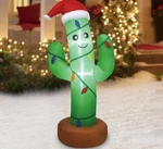 3.5' Led Cactus W/santa Hat And Light String Christmas Inflatable - New By Gemmy. Fixed Price $26.99.