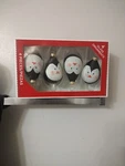 Kitschy Penguin Holiday Time Set Of Four Glass Christmas Tree Ornaments Glittery. Fixed Price $24.99.