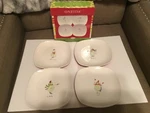 New Debbie Taylor Carmen Petite Snowman 4 Salad Dessert Plates By Oneida Holiday. Fixed Price $24.95.