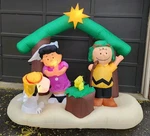 2013 Gemmy/peanuts 6' Xmas Nativity Airblown Inflatable Charlie Brown Snoopy. Fixed Price $130.94.