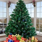 Pre Lit Fiber Optic Christmas Xmas Tree Colour Changing Lights Stand Green. Fixed Price $76.99.