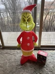 Gemmy The Grinch Air-blown Inflatable 4 Ft Tall Lights Up Dr. Seuss. New. Fixed Price $27.00.