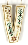New Wondershop Embroidered Monogram Letter V Fabric Ornament 2024 Target W/tag. Fixed Price $9.95.