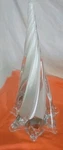 Christmas Tree Figurine Hand Blown Glass White Clear Vintage. Fixed Price $75.00.