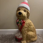 Home Depot 2024 Blow Mold 30 Christmas Golden Doodle Dog Decor Lights Works. Fixed Price $75.00.