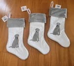 Dog Christmas Stocking Hobby Lobby Gray & White Soft 13" Lot. Fixed Price $29.93.