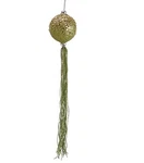 Allstate 12" Christmas Brites Lime Green Glitter Ball Ornament Tassel. Fixed Price $9.49.