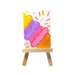 Original Aceo Art Card Dopamine Scoops Cute Ice Cream Mini Painting Ooak 2.5X3. Fixed Price $7.00.
