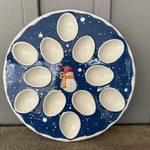 St. Nicholas Square Snow Days 13" Round 12-SLOT Deviled Egg Serving Platter. Fixed Price $19.95.