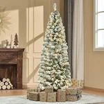 Homcom 6FT Pre-lit Snow-flocked Slim Douglas Fir Artificial Christmas Tree With. Fixed Price $150.25.