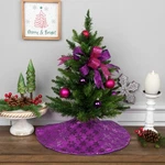Northlight 20" Purple Sequin Snowflake Pattern Mini Christmas Tree Skirt. Fixed Price $19.49.