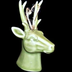 Lowes Holiday Living Ceramic Reindeer Head Christmas Tree Ornament 0585575. Fixed Price $18.99.