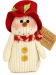 Hannas Handiworks Snowman Figurine Scarf Corduroy Plush Christmas Country Decor. Fixed Price $18.99.