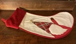 North Pole Trading Co. Santa White Stocking With Red Trim 19"X11". Fixed Price $8.00.