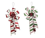 Metal Christmas Holiday Bows With Bell Door Hanging Decoration Set Of 2. Fixed Price $38.99.