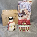 Block Gear Father Christmas 8OZ Snowman Creamer & House Sugar Set 3PC With Box. Fixed Price $35.00.