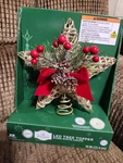 Rustic Star Christmas Tree Topper Led Lighted 10IN Holiday Time Berries Twine. Fixed Price $39.09.
