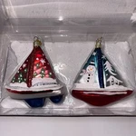 Kurt Adler Sailing Boat Christmas Ornaments Medallion Collection Snowmen Glass. Fixed Price $18.74.